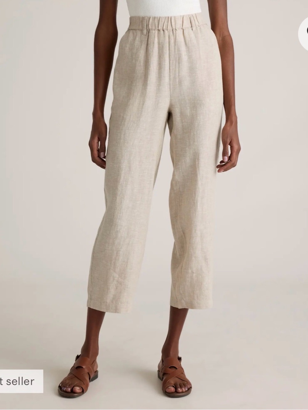 Quince 100% European linen pants size Small - Flax color